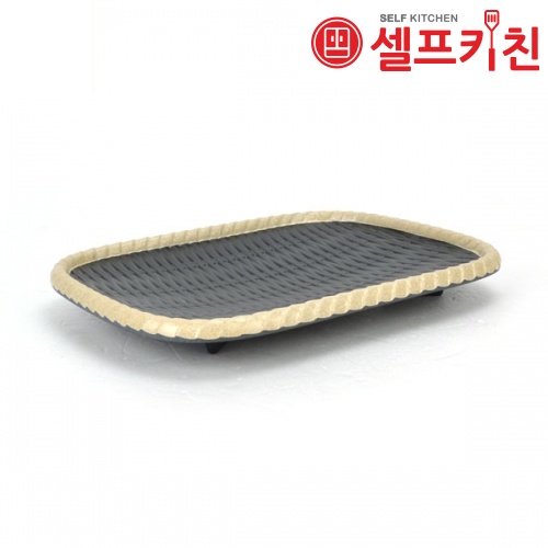 멜라민 직사각채반 앤틱블랙 전접시 그릇 돌산 멜라민 업소용그릇 DS-5430