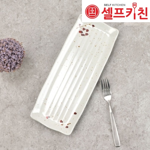 멜라민 장직사각스끼다시 M살구 그릇 돌산 고급접시 업소용그릇 DS-5621