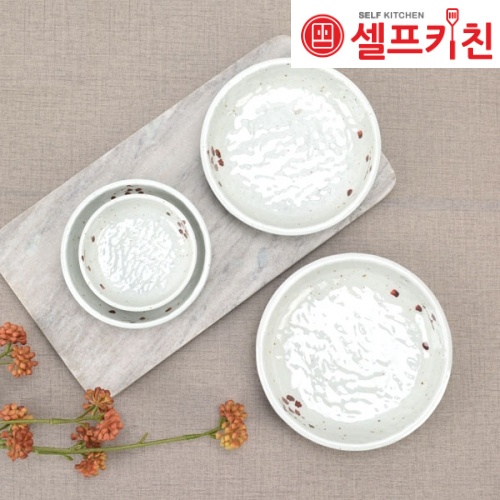 멜라민 M살구 신한식구프 접시 그릇 돌산 고급접시 업소용그릇 DS-6596