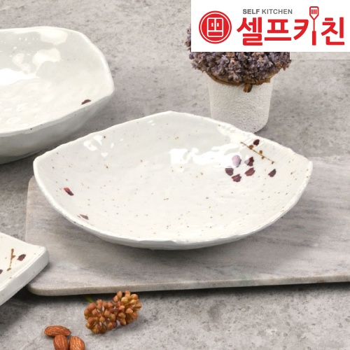 멜라민 타원접시볼 8.5인치 M살구 접시 그릇 돌산 고급접시 업소용그릇 DS-6687