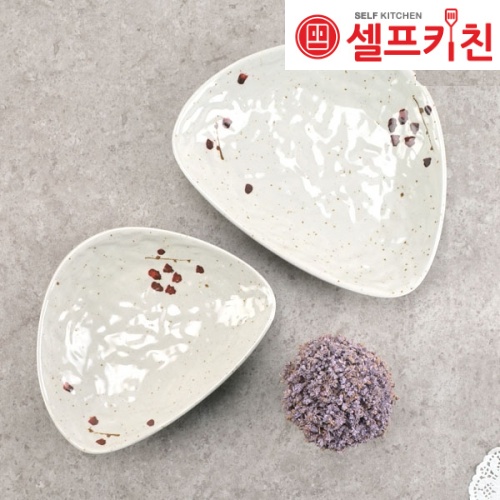 멜라민 삼각접시볼 M살구 접시 그릇 돌산 고급접시 업소용그릇 DS-6855