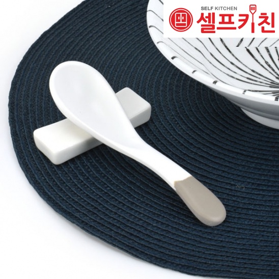 우동스푼 투톤그레이 멜라민 한정식 고급스푼 업소용 식기 돌산 DS-14400