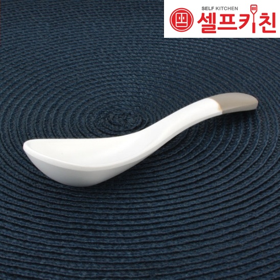 우동스푼 투톤그레이 멜라민 한정식 고급스푼 업소용 식기 돌산 DS-14400