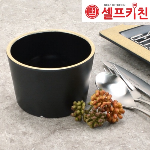 멜라민 앤틱블랙 모밀공기 그릇 돌산 고급접시 업소용그릇 DS-6609