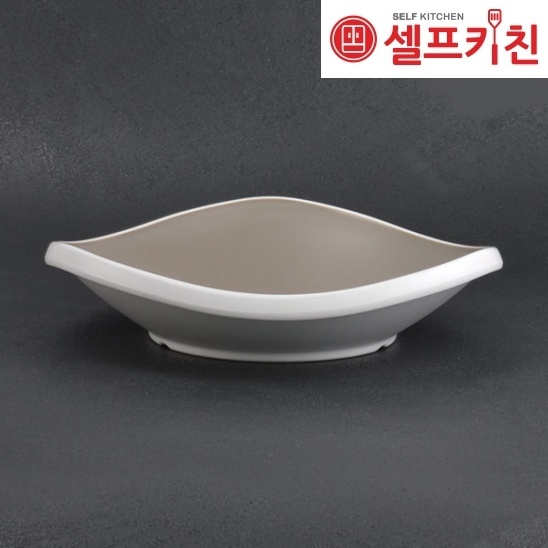 멜라민 삼각소래기 투톤그레이 접시 한정식 고급식기 돌산 업소용그릇 DS-98024